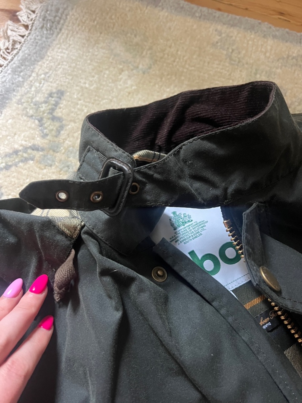 Barbour Jacket with Brass Hardware - Picture 3 of 6